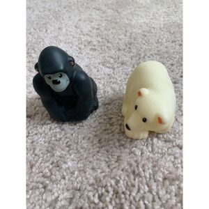 Fisher Price Gorilla & Polar Bear Little People Choo Choo Train Zoo Animal Repla